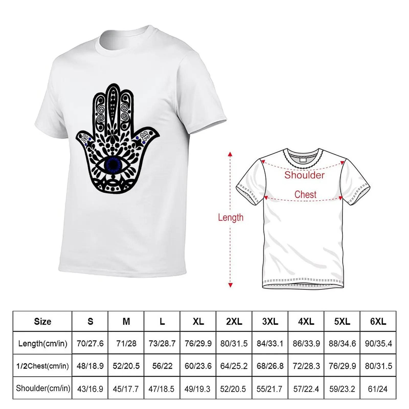 New Hand of Hamsa T-Shirt vintage clothes boys white t shirts mens t shirt graphic