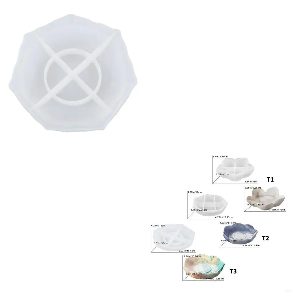 

Epoxy Resin Fruit Plate Mould Silicone Flower Tray Making Mold for Home Decoration and Parties Jewelry Dish Making Tool