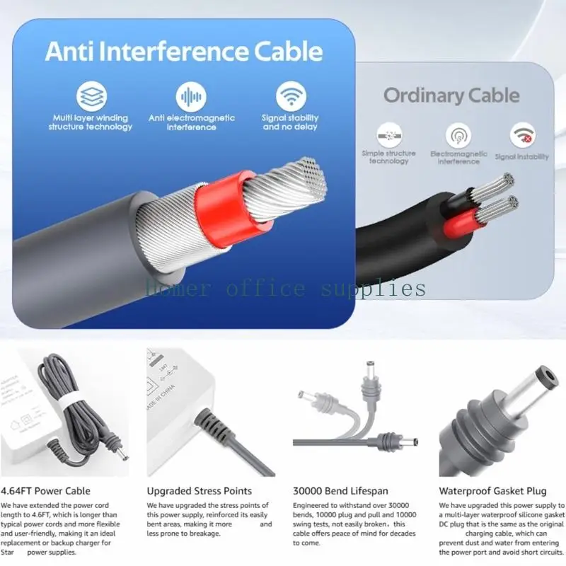 K43B AC100~240V to DC30V2A Power Adapter with 30V 2A 60W Output, US Plug and 5.5X2.1Mm Barrels Connectors for Indoor Device