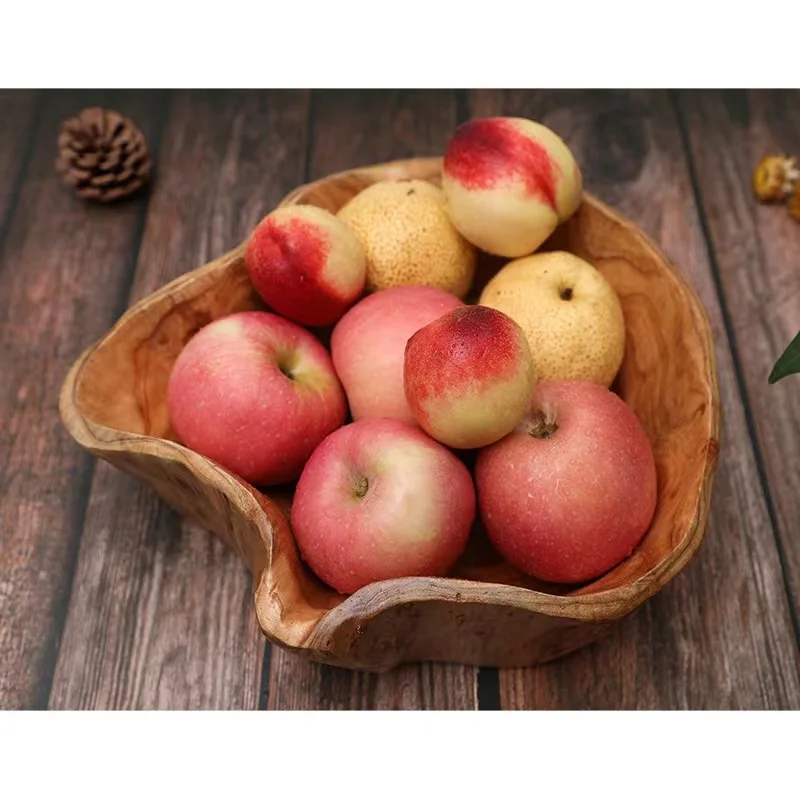 

Деревянная тарелка для фруктов в японском стиле, креативная, для дома и гостиной, из массива дерева, для фруктов и закусок, с резьбой по корню, неправильной формы