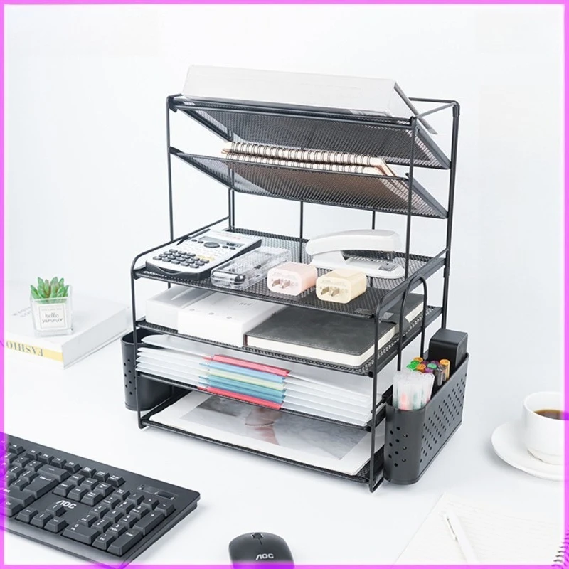 

Desktop file organizer, letter paper tray, paper storage, office desktop stationery storage rack