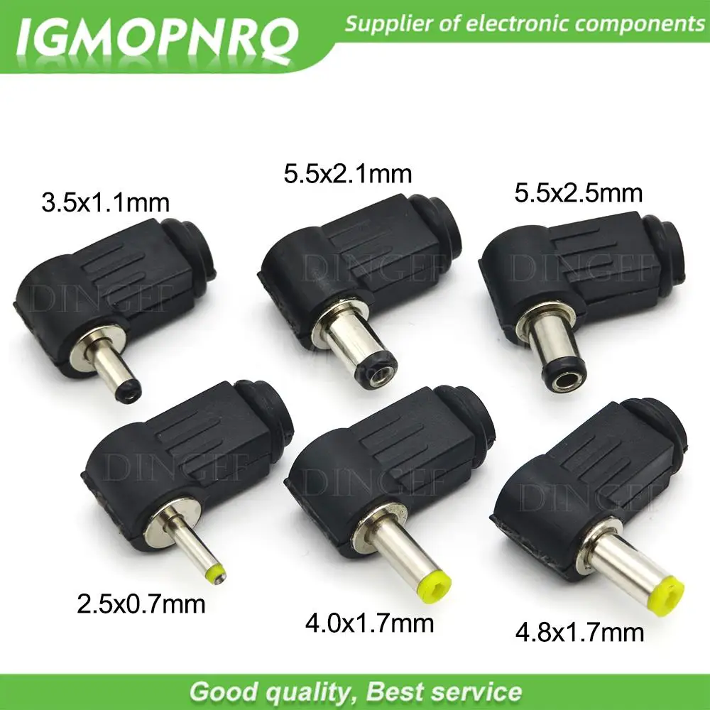 5.5*2.5mm DC Plug 90 degree elbow 5.5*2.1mm DC power plug wiring assembly welding wire type 4.8x1.7 4.0x1.7 3.5x1.35 mm 5.5x2.5
