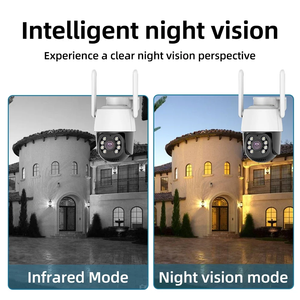 4G SIM Card Outdoor HD PTZ IP Speed Dome Camera Auto Tracking Video Surveillance WiFi Camera CCTV Two Way Audio Support Onvif