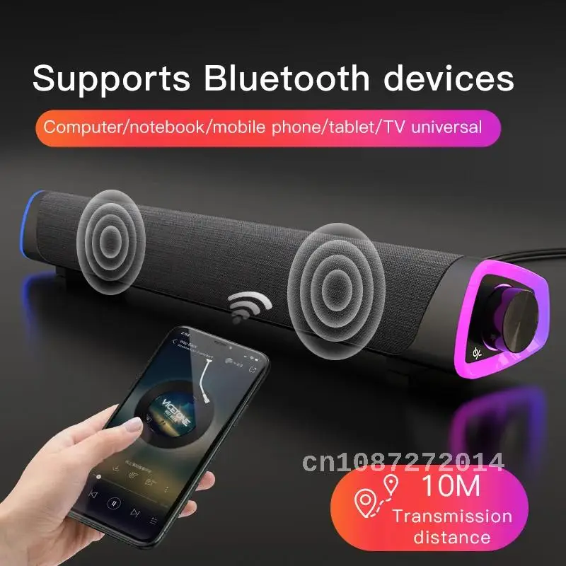 

Computer 4D Wired Loudspeaker Bar Stereo Sound Subwoofer Surround Soundbar For Macbook Laptop Notebook PC Bluetooth 5.0 Speaker