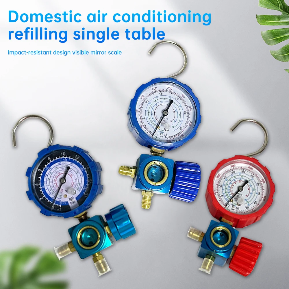 R22 R134A R410 R600 Refrigerant Manifold Gauge Household Car Air Conditioning Fluoride Adding Tool Kits Freon Cool Gas Meter Set