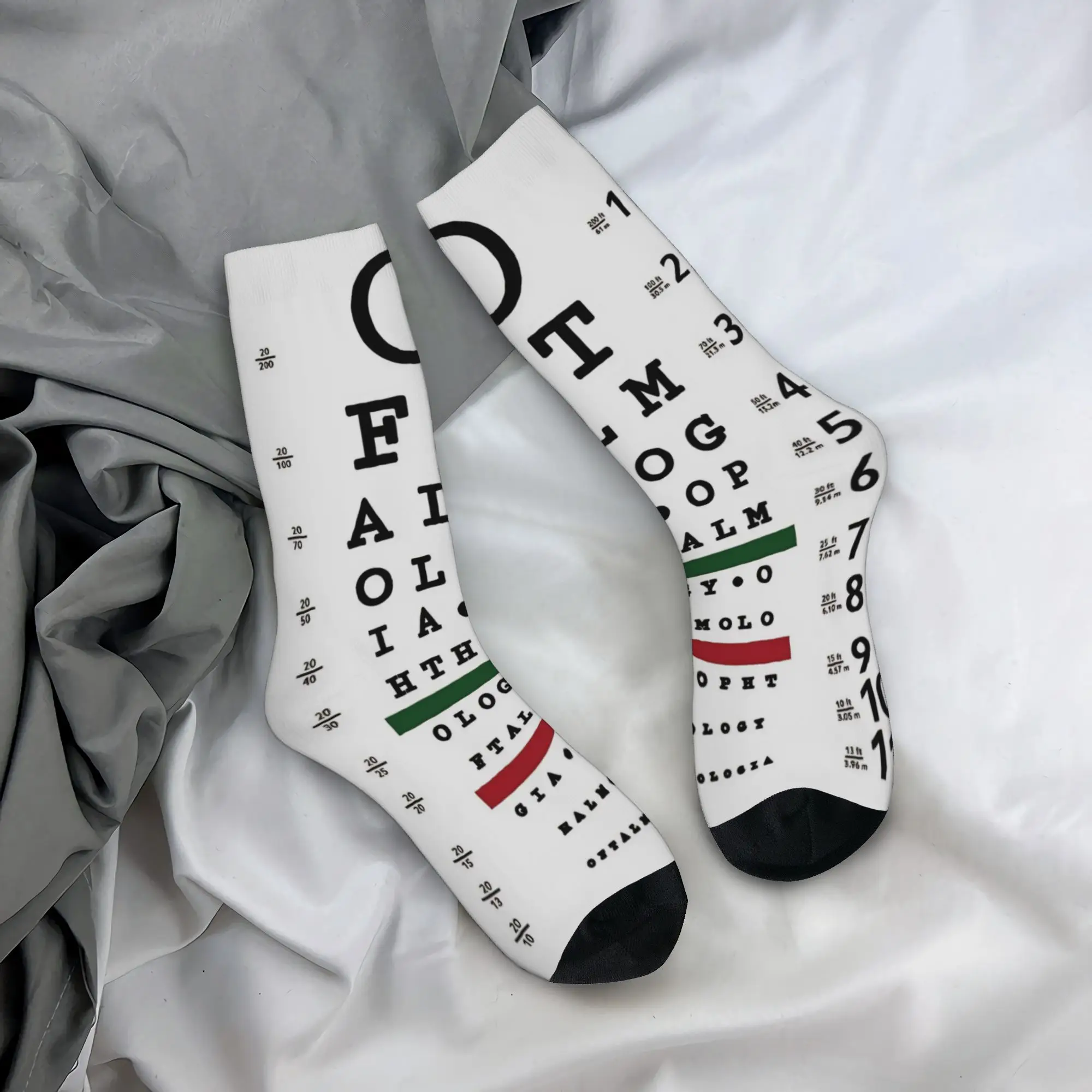 Eye Chart Design Dress Socks Merchandise for Women Men Cozy Stockings
