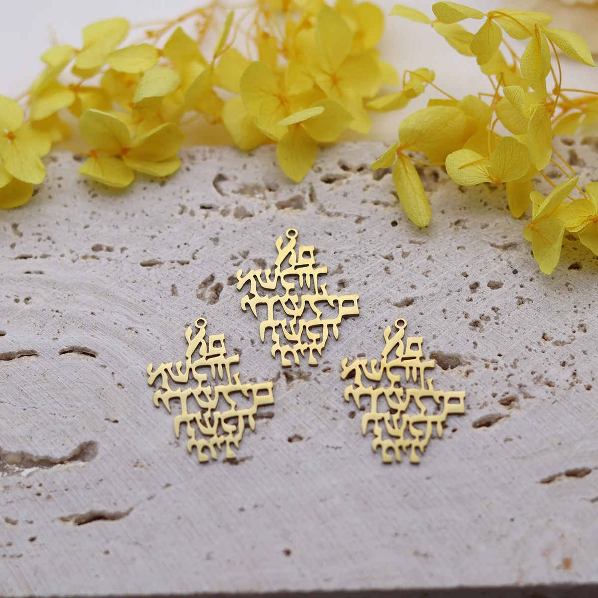 3pcs Lucky Messianic Biblical Hebrew diy Charms Stainless Steel Pendant Fit Necklaces Bracelets Jewelry Making Amulets Supplies