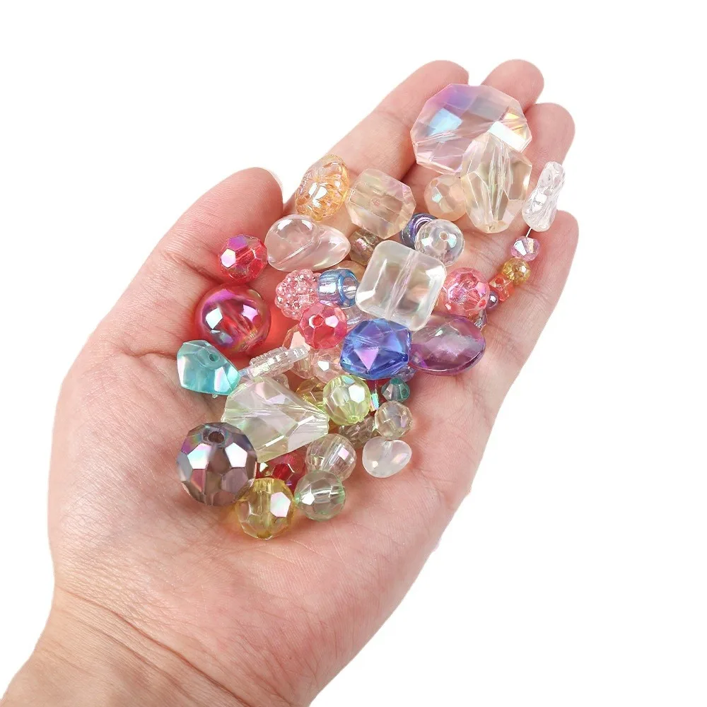 40g Random Acrylic Spacer Beads Beading Accessories Loose Mixed Beads Charms For Bracelet DIY Necklace Supplies Jewelry Making