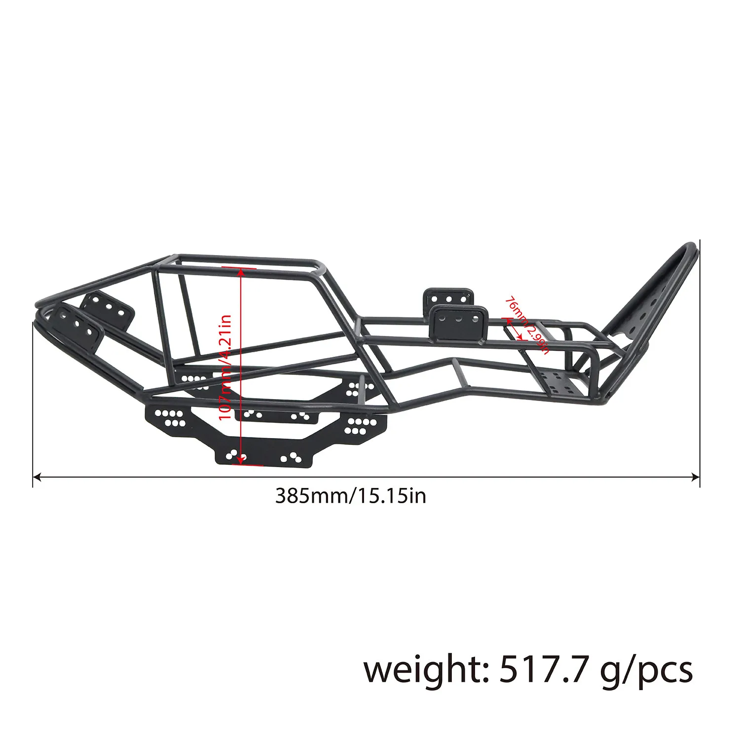 Rc Crawler Metal Welded Half Tube Frame Roll Cage For 1 10 Scale Axial Scx10 90027 Off Road Remote Control Car Upgrade Part