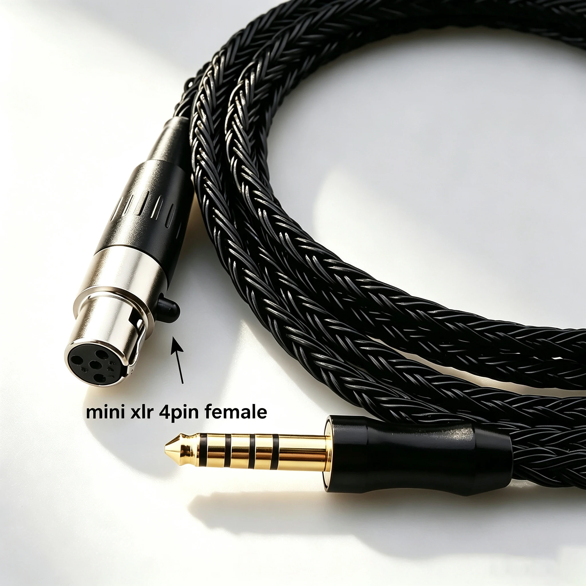 16 core Mini XLR 4Pin Female Headphone Cable For Sennheiser HD490 Pro AKG K712 Beyerdynamic DT700 DT900 Prox DT1770 DT1990