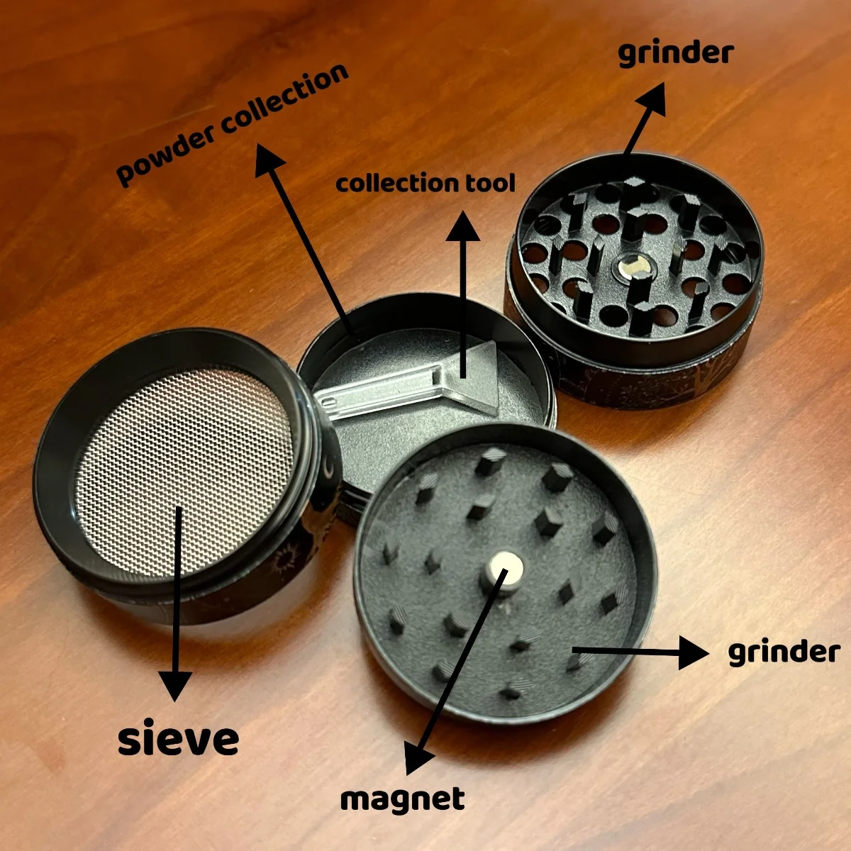 1.4/1.8inch Gold Laser 4-Layers Herb Grinder Vanilla Zinc Alloy Crusher Metal Raw Cutter Manual Grinder Grass Smoking Tool Gift view 2