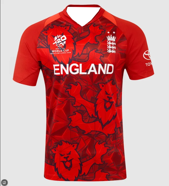 2026 New Y2K 3D Print England V Neck Cricket Jersey Matching Suitable for Daily and Training Wear Quick Drying Family Kids Tees