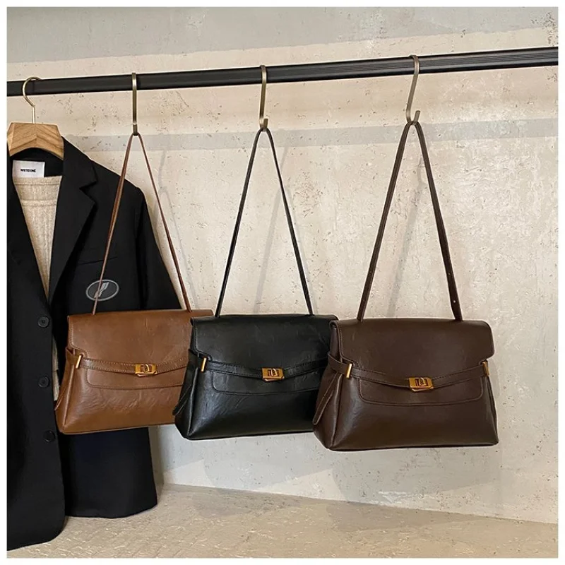 

High-End Ladies Fashionable Leather Shoulder Bag Paris Popular Elegant Women's Casual Vintage Crossbody Bag