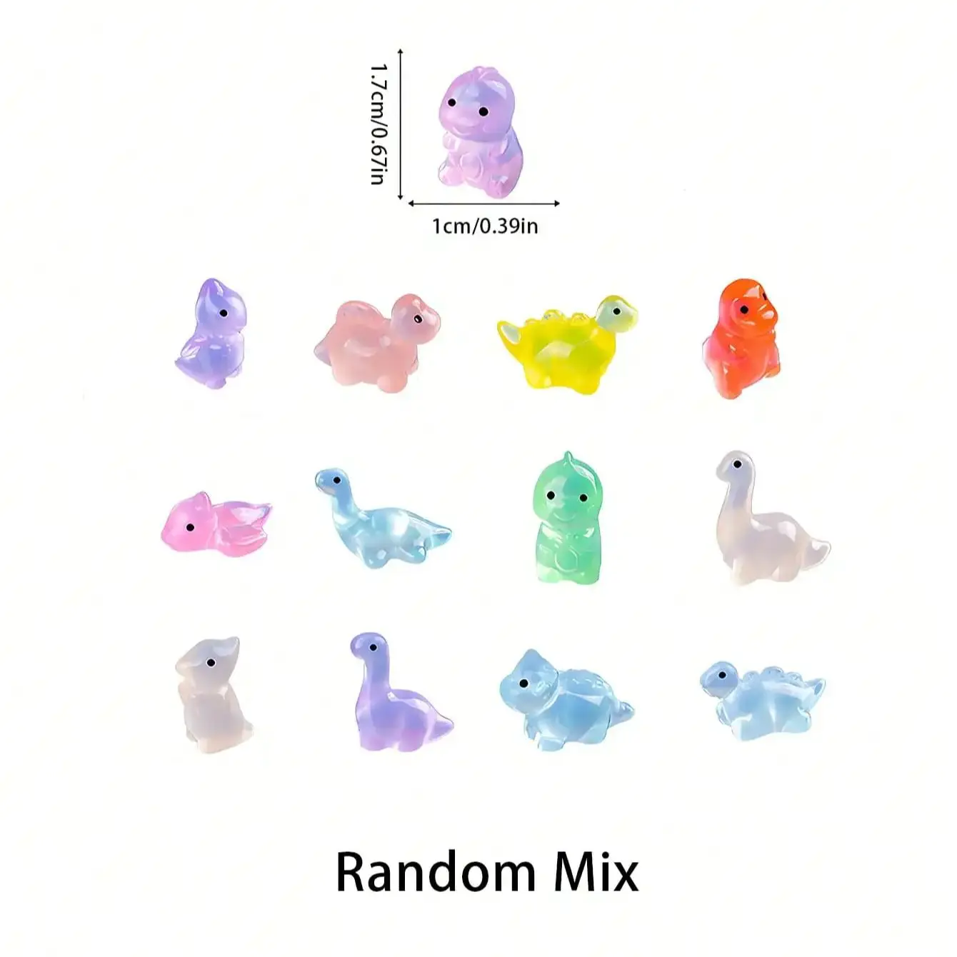 توهج في الظلام تماثيل الديناصور 10/20 قطعة مضيئة صغيرة الراتنج لعب لعيد الميلاد الجنية حديقة ديكور هدية #5