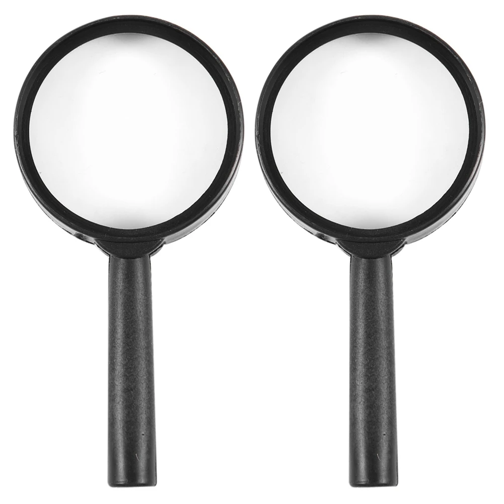 

2 портативных черных пластиковых оправы с линзой 40 мм, 3-кратная лупа-B09B