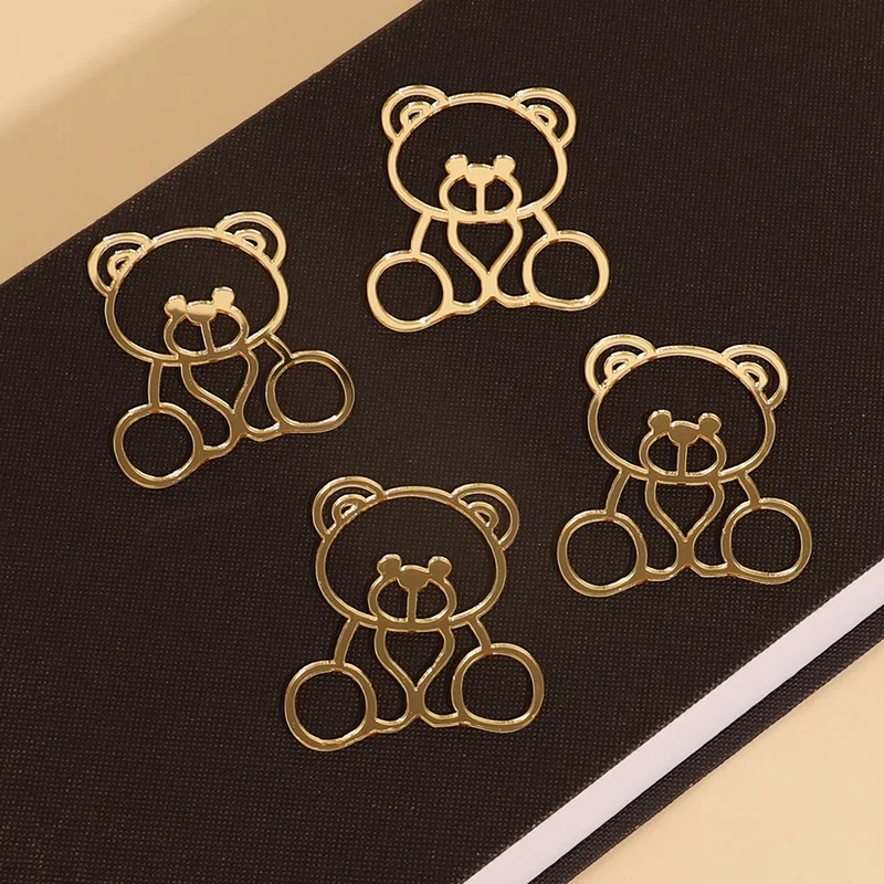 

10pcs Gold Acrylic Hollow Bear Cake Toppers Baby Shower Birthday Party Home Dessert Table Decoration Supplies