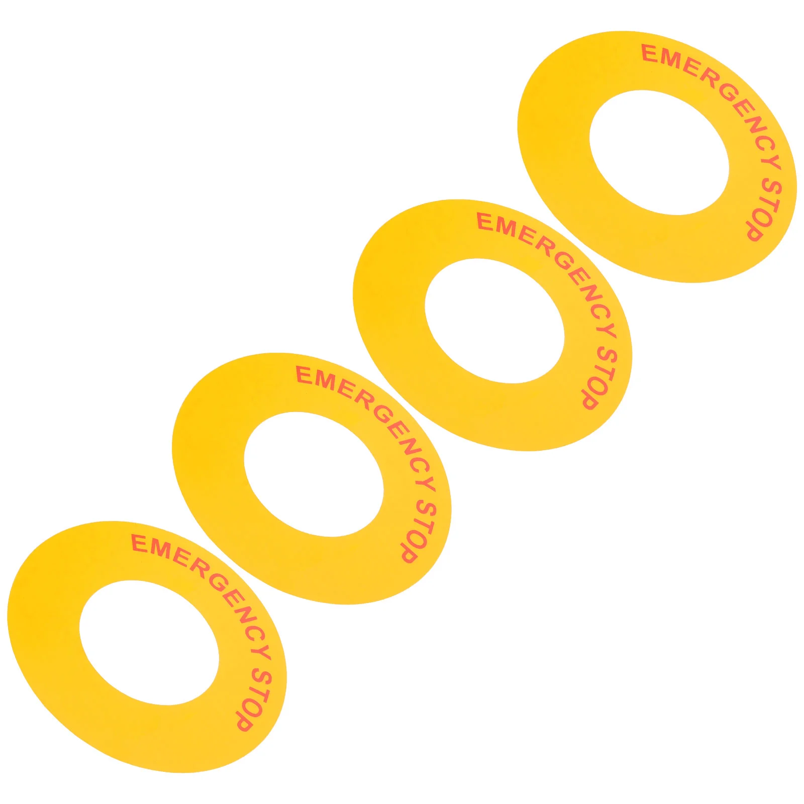 4 Pcs Industrial Equipment Label Emergency Stop Sign Machinery Pp Synthetic Paper Sticker Stickers