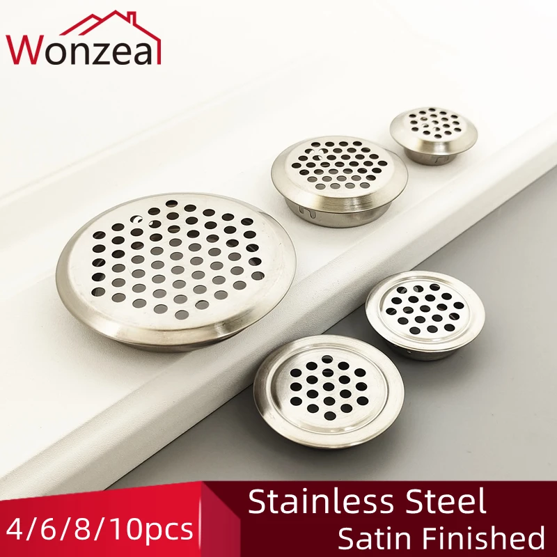 Garderobe Kast Mesh Gat Ronde Luchtkanaal Roestvrij Air Vent Staal Louvre Ventilatie Cover Set Witte Kleur