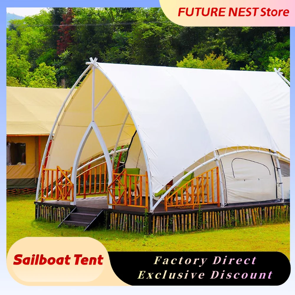 

Водонепроницаемая палатка-сафари из ткани Оксфорд для кемпинга, отеля, отдыха на природе, с прямой конструкцией и одной спальней