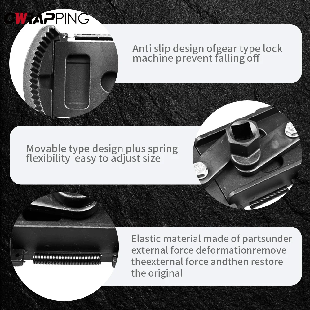 

Serrated Design Wrench Car Disassembly Tools Wrench Ratchet Multi-tool Cast Steel Automotive Tools for 60-80mm Oil Filters