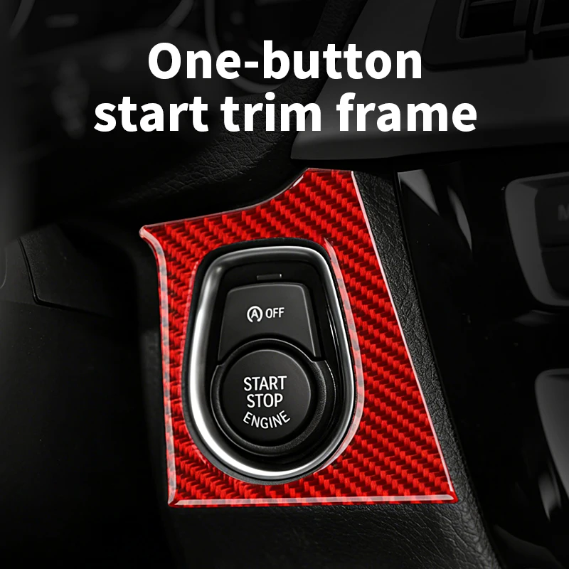 

For BMW 3 4 Series F30 F32 F34 (2013-2019) Carbon Fiber Start Stop Engine Button Cover Trim Sticker Car Interior Accessories