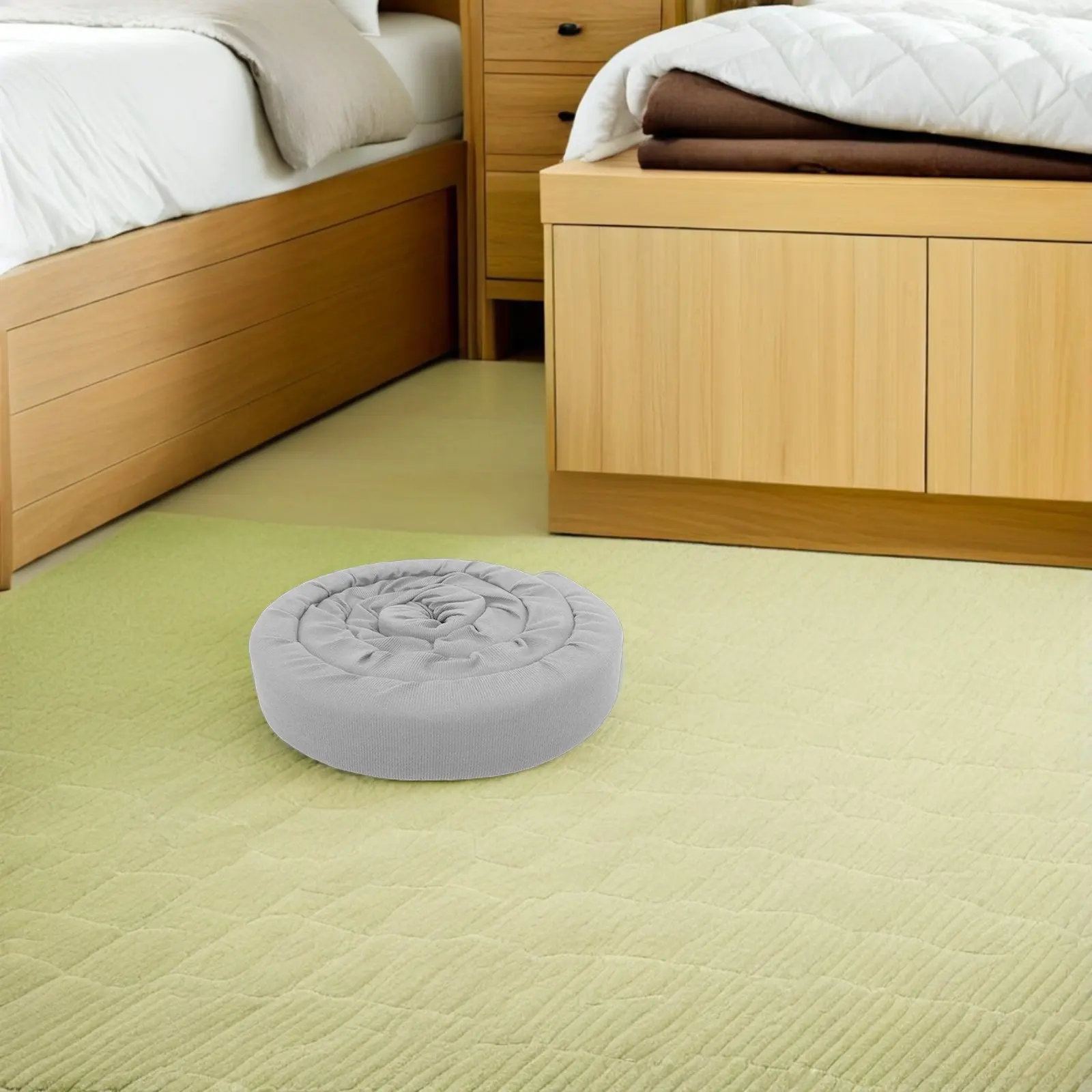 Bed Gap Filler Grey Soft Fabric Spacer Blocker Prevent Items Falling Between Bed Wall Mattress Space Filler Bedroom Noise