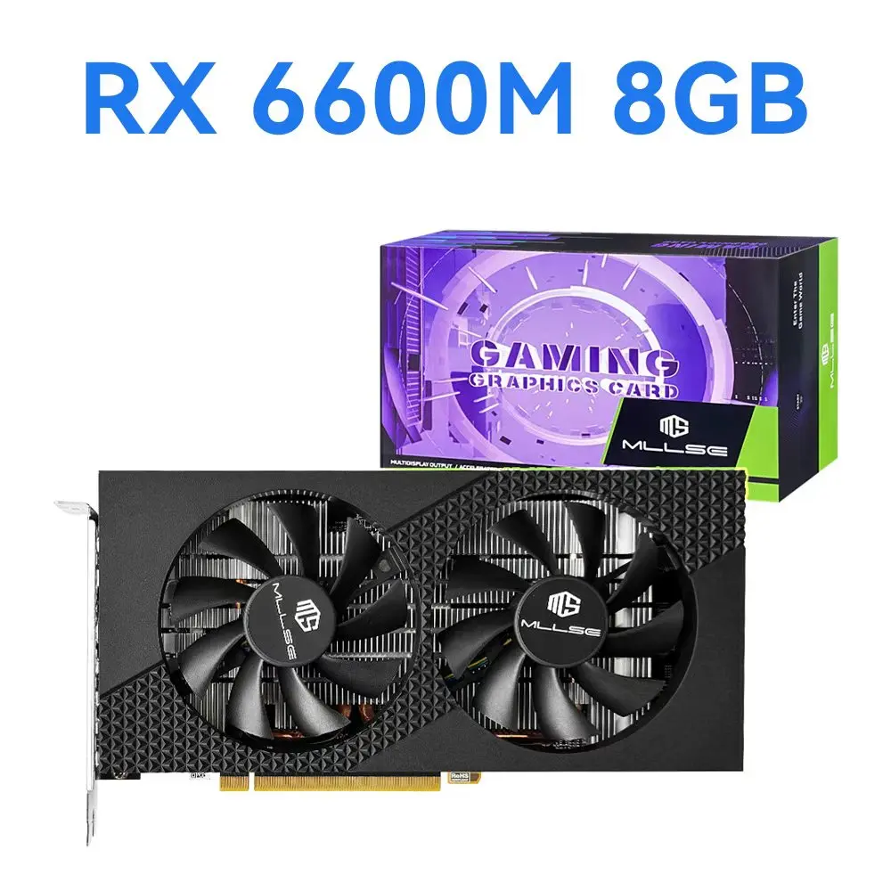 MLLSE AMD RX 6600M 8GB Gaming Grafische Kaart GDDR6 128-Bit PCI-E 4.0 X8 8-pin Radeon GPU RX 6600M Game Videokaart