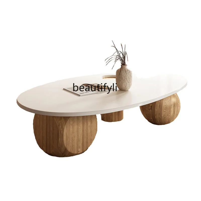 

CXH Modern Minimalist Cream Style Living Room Home Low Table Japanese Creative Solid Wood Coffee Table