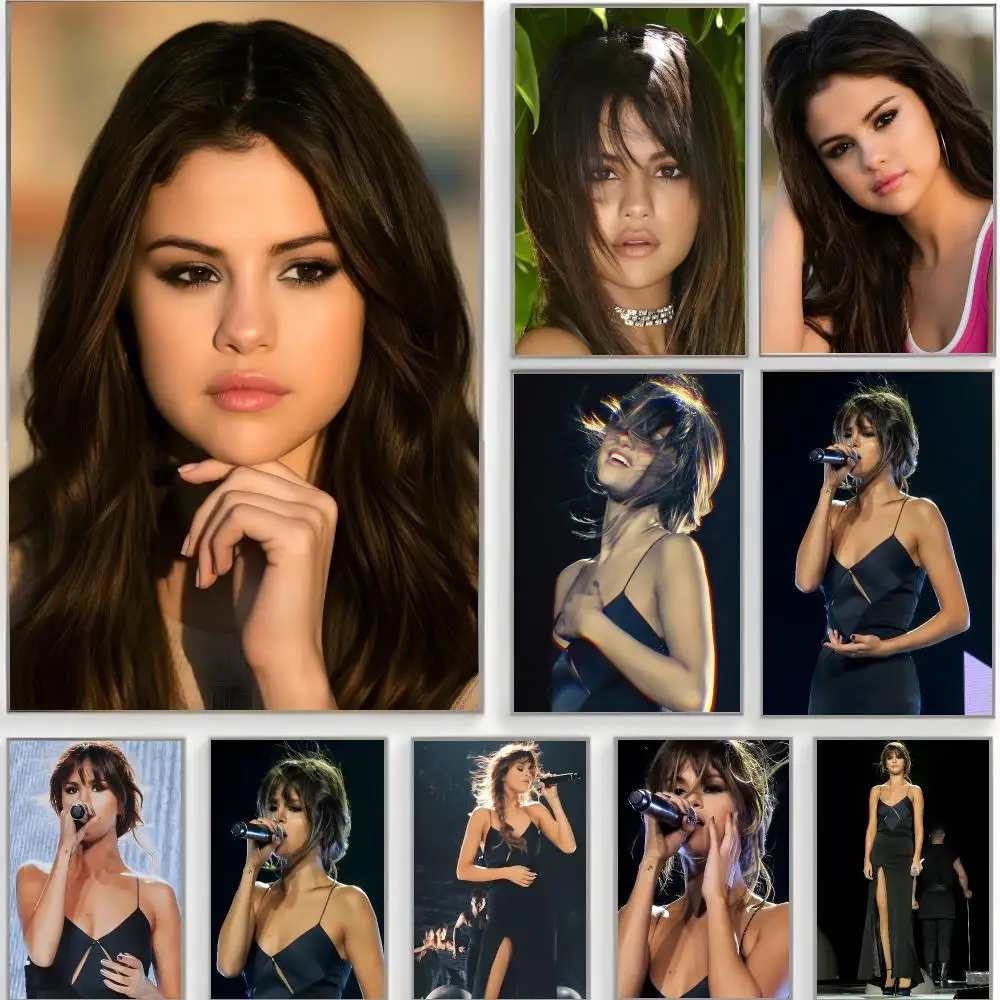 pop singer s-selena gomez Poster Classic Wall Art  Home Decor  Peel and Stick Unframed