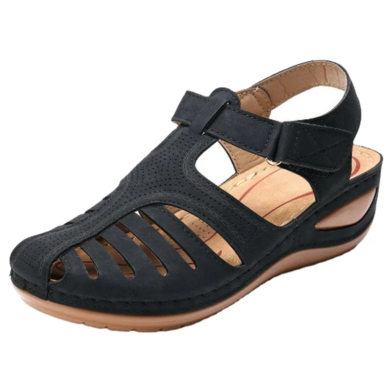 Damskie sandały styl boho letnie buty dla kobiet letnie klapki na obcasach Gladiator Sandalias Mujer eleganckie buty na koturnie