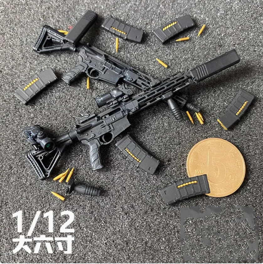 

1/12 Scale Soldier MR556 HK416 Civilian Edition Weapon Accessories Resin Model Toy For 6'' Action Figure Body In Stock