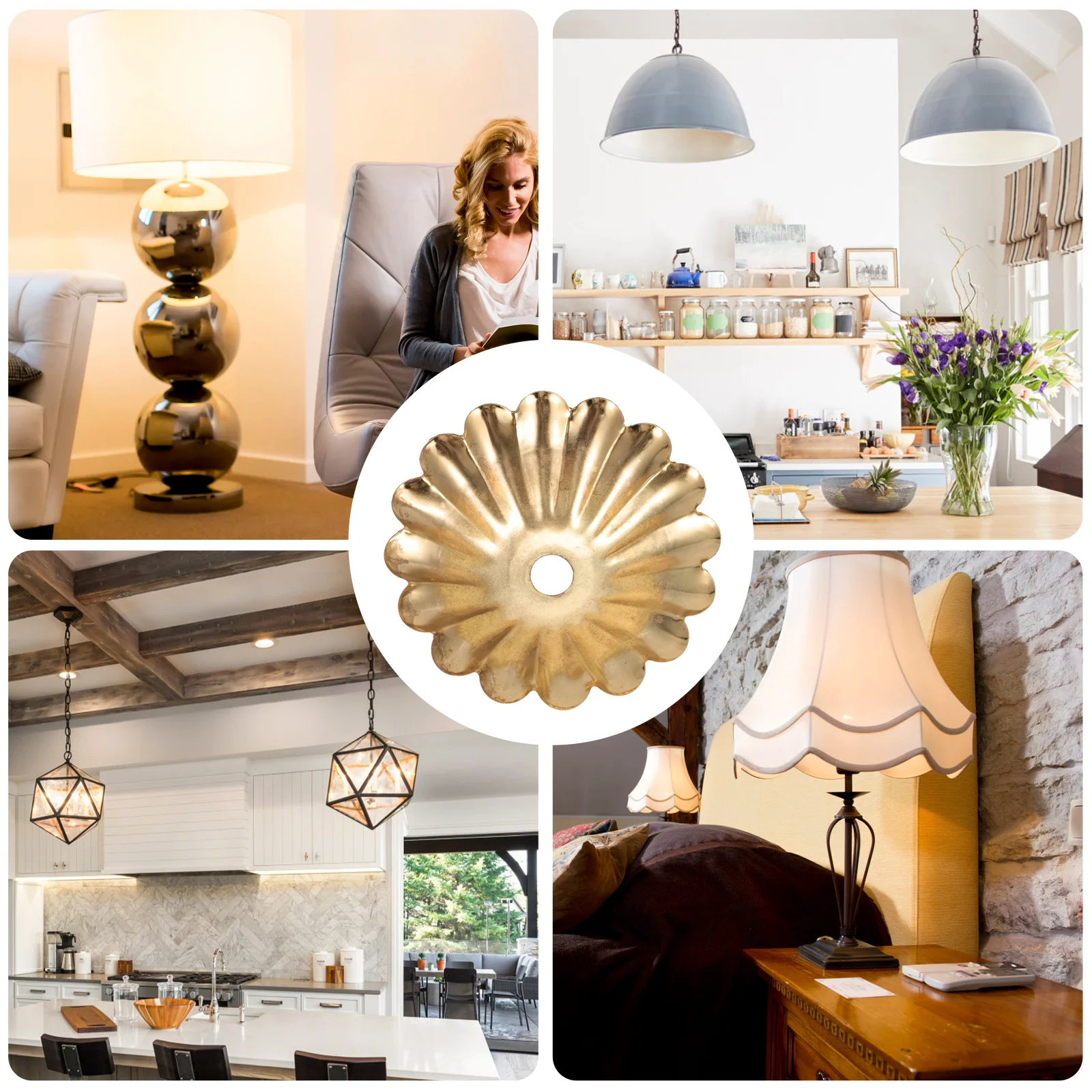 

6Pcs Chrysanthemum Lamp Cover Creative Flower Design Table Lamp Gasket Lighting Decoration Flower Shaped Light Cover