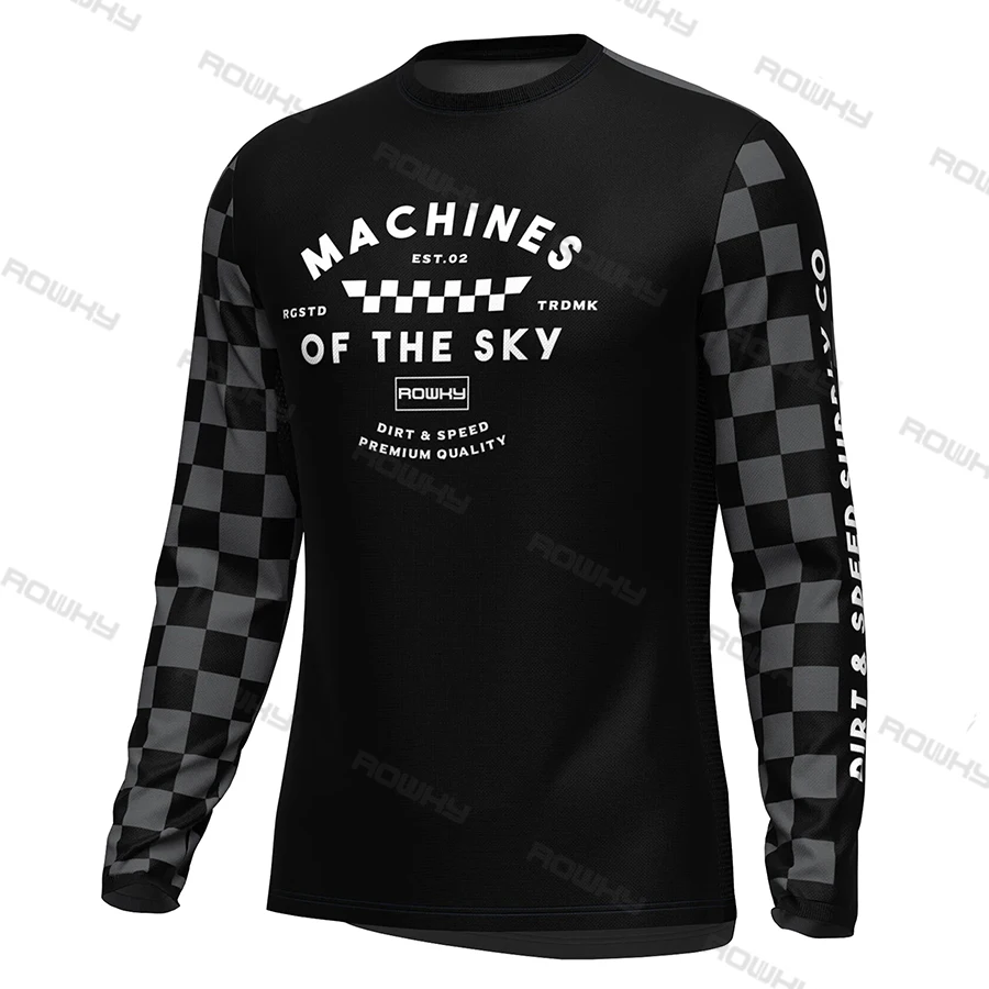 ROWKY Motorcycles Racing Jersey Quick-drying Cycling Suit Mountain Cross-country Downhill Clothing MTB Long-sleeved Sportswear