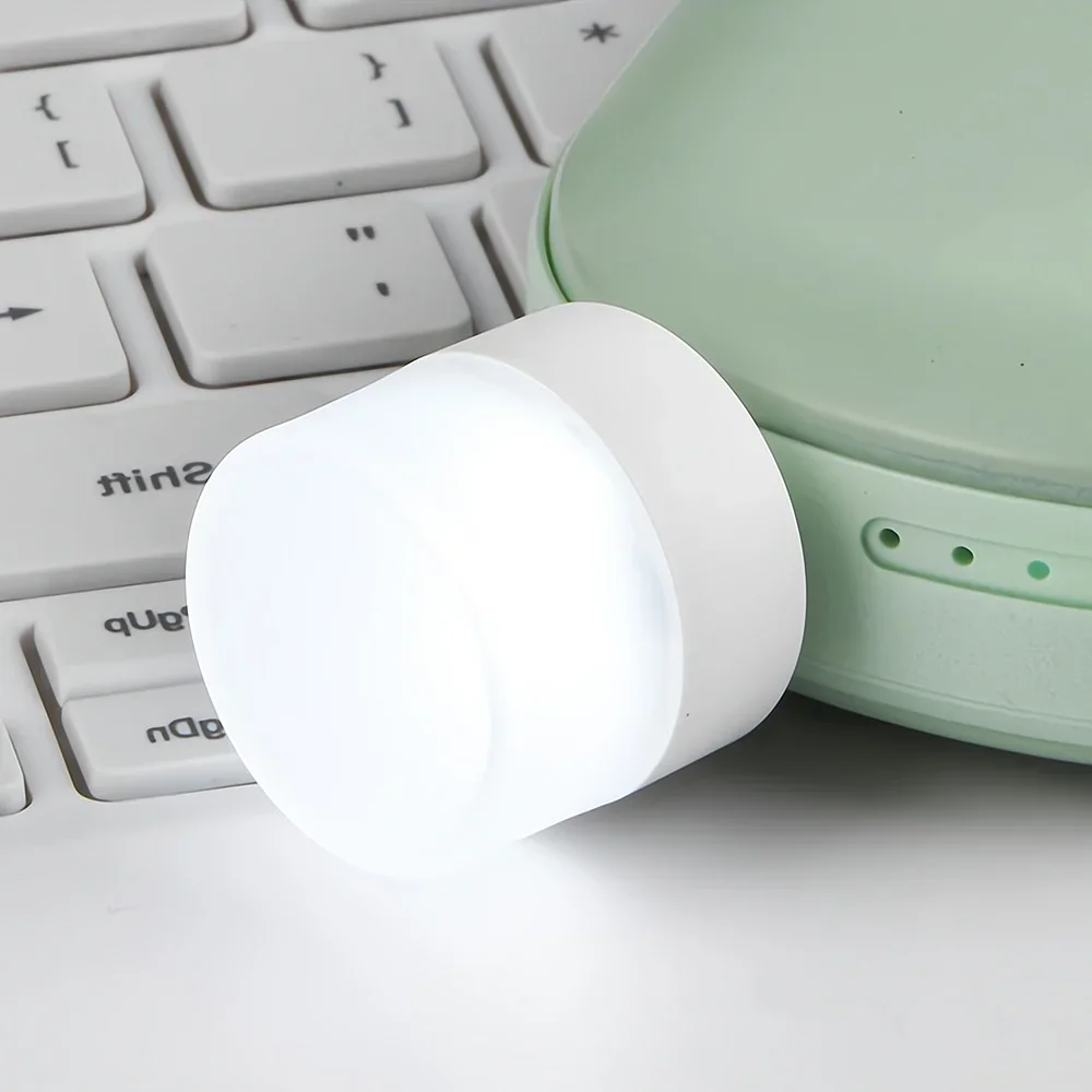 Round USB Plug Charging Lamp LED Computer Mobile Power Small Book Protection Reading Night Light Illumination Birthday Present