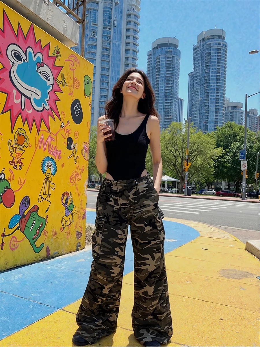 

Женские брюки-карго, трендовые широкие брюки для тренировок, женские устойчивые к приседаниям, упражнения в тренажерном зале, бег, спорт, фитнес, активная высокая посадка