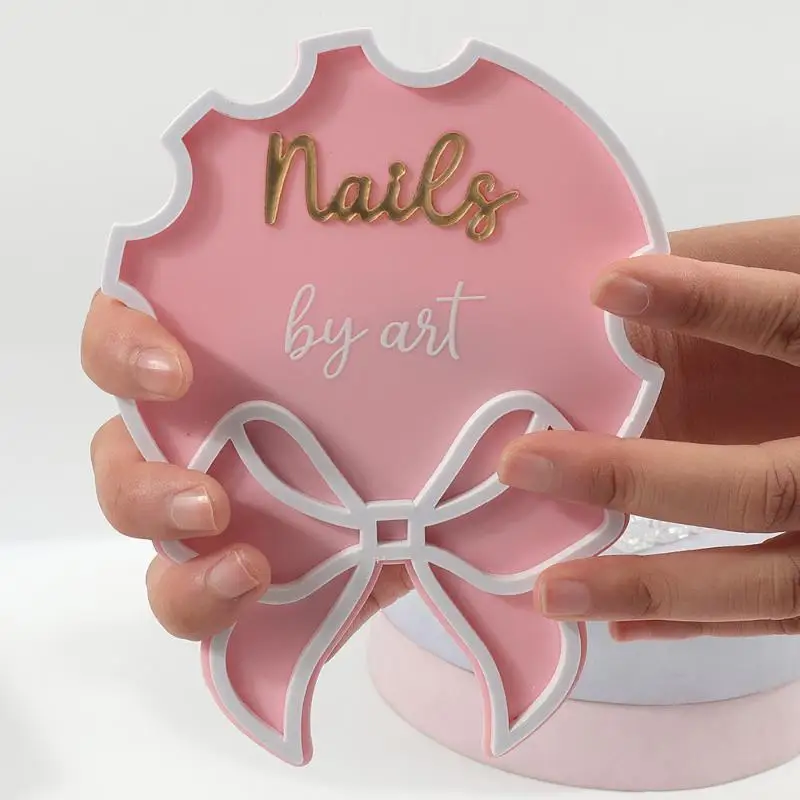 Acryl-Schleifenförmige Nagelfotopalette, Nagelfoto-Requisiten, Text-Nagelkunst-Make-up-Paletten, Nageltechniker-Werkzeug für Salon-Nageldisplays – Detail 6