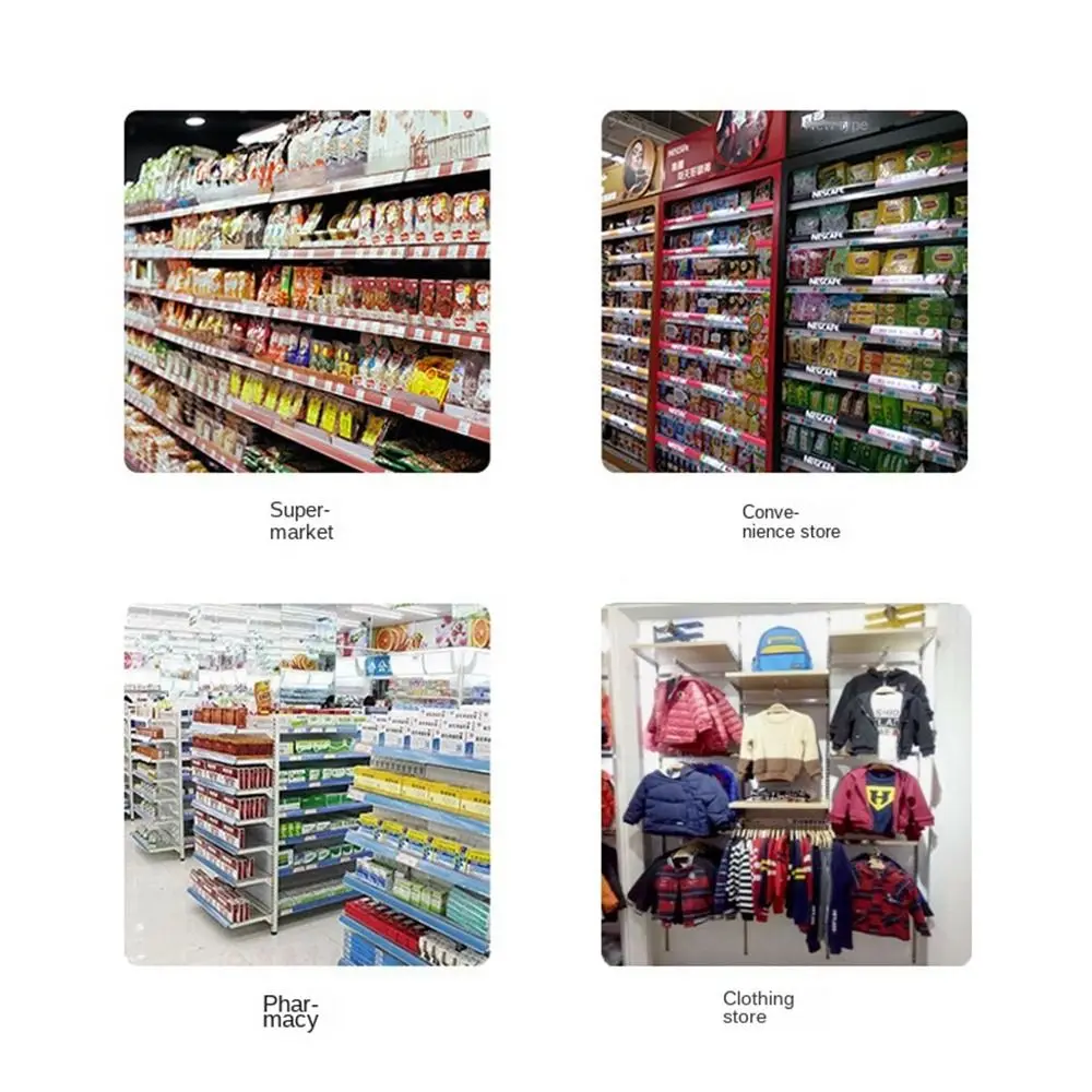 50PCS Plastic Price Tag Holder Double line hook Signage Price Tag Display Holders Multifunctional Transparent Label Holder Mall