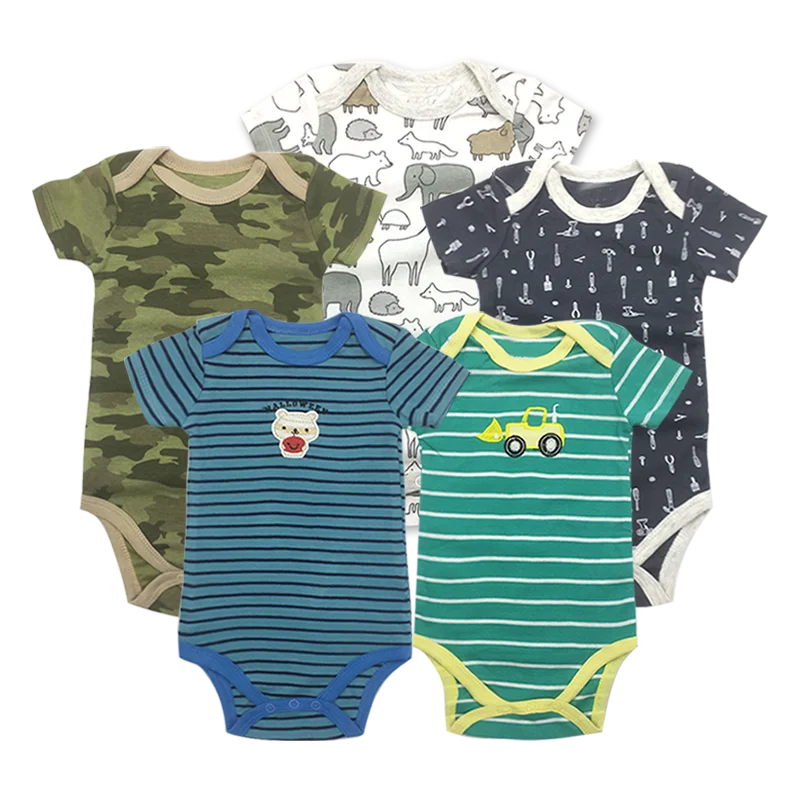 5 teile/los Baby Bodysuit Neugeborene Jungen Mädchen Körper zufällig 3 Pack 3 6 9 12 18 24 Monate Kleinkind Kurzarm Kleidung