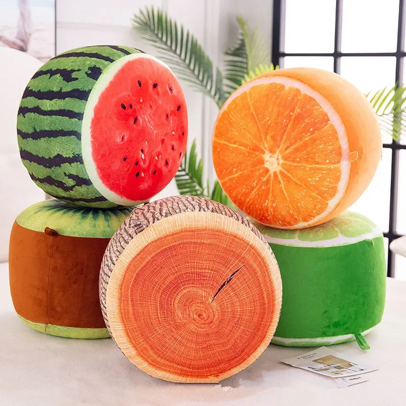 

Inflatable fruit stool sitting Kiwi Stump Watermelon Orange Lime lemon Creative plant pillow cushion plush Children toy gift