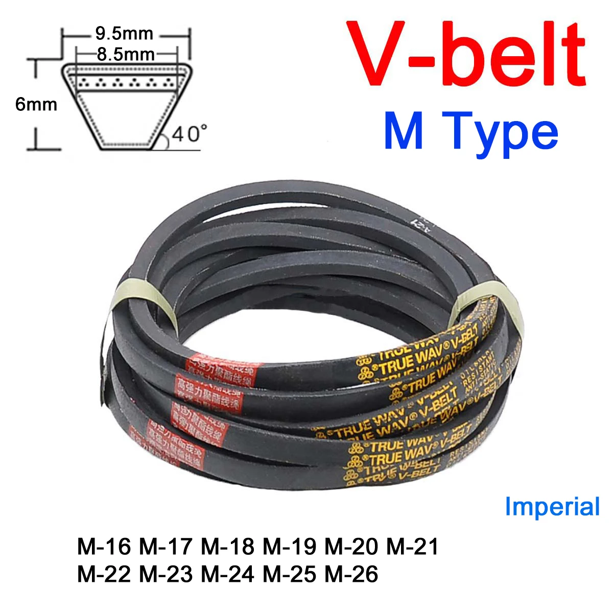 

1Pc M Type V-belt Type M-16 M-17 M-18 M-19 M-20 M-21 M-22 M-23 M-24 M-25 M-26 for Automotive Equipment Agricultural Equipment