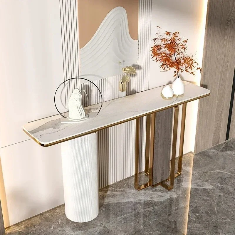 Y Light luxury rock slab end view table New Chinese entrance table is opposite the door Extremely narrow marble entrance cabinet