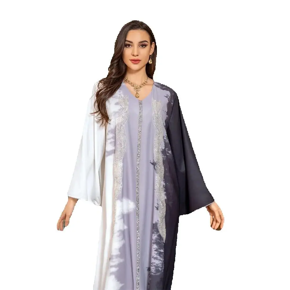 

Marocain Kaftan Muslim Women Beaded Embroidery Maxi Dress Eid Djellaba Ramadan Islamic Clothing Dubai Turkey Abaya Femme Caftan