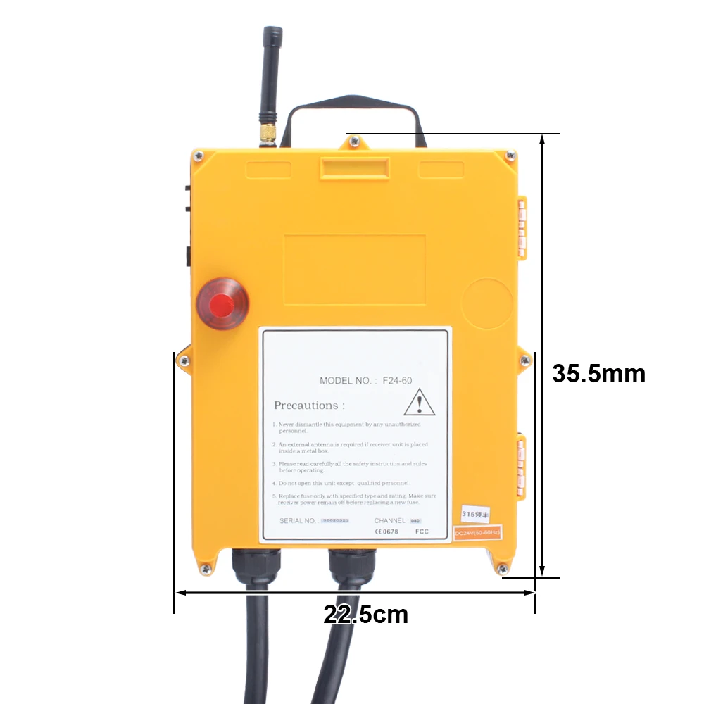 Imagem -04 - Receptor Mais Transmissor 220v 380v 36v 24v Controlador Remoto Industrial sem Fio Elétrico Talha Interruptores de Controle Remoto F2460