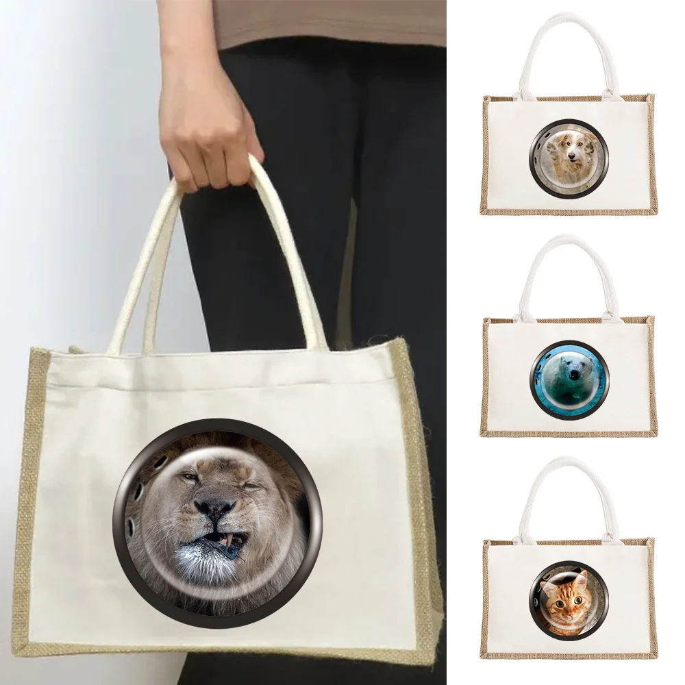 

Портативные сумки для покупок, сумка-тоут с принтом на окне, стильный минималистичный дизайн, продуктовая пляжная уличная повседневная сумка для хранения поездок на работу