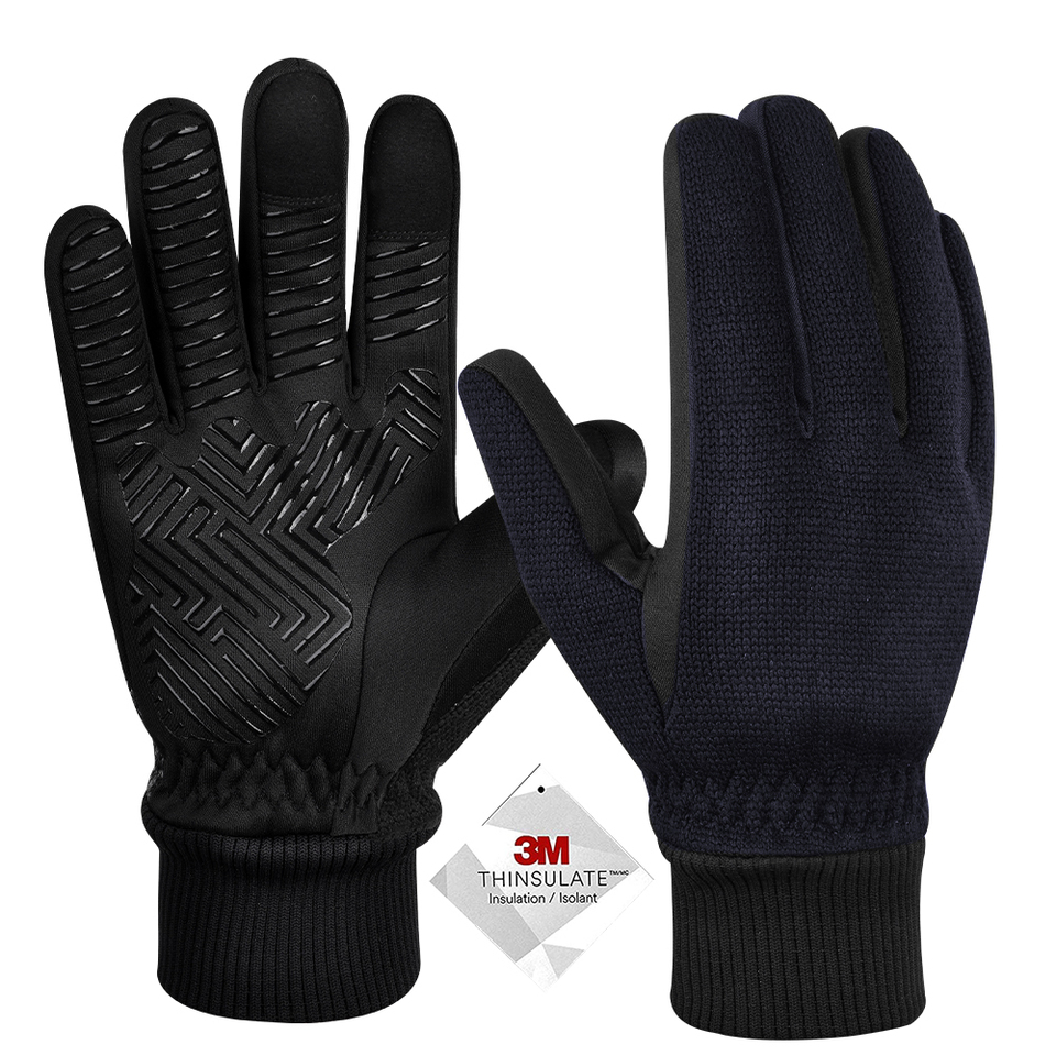  Winter Cycling Gloves Full Finger Windproof 3M Thinsulate Thermal Gloves Touchscreen Snowboard Gloves Non-slip Road Bike Gloves 