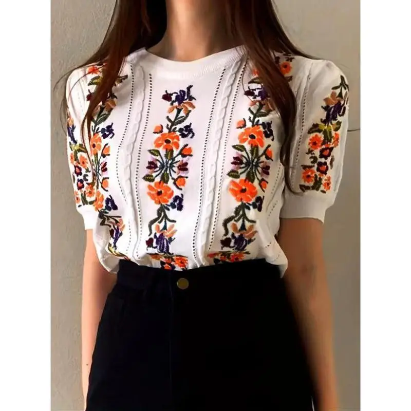 

Ele Embroidered ort Sve Knitwear round Ne Men's Sweater Ciwalk Collar Coolmax Fiber Non-deformable