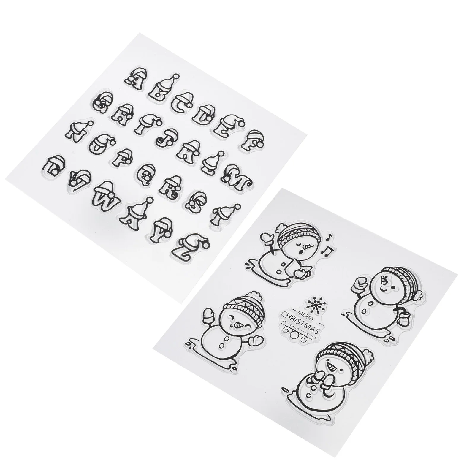 

2 Pcs Silicone Stamp Album Stamps DIY Handbook Cartoon Snowman High-quality Christmas Elements Silica Gel Handmade Seals Themed