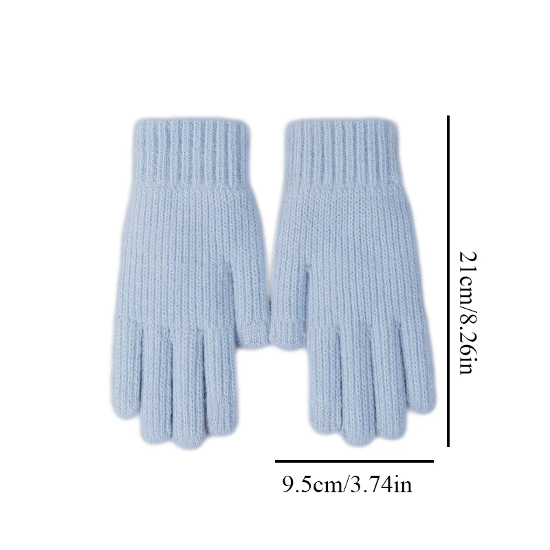 Women\'s Knitted Gloves Winter Full Finger Gloves Touch Screen Outdoor Winter Warm Thick Woolen Skiing Gloves Mittens Unisex