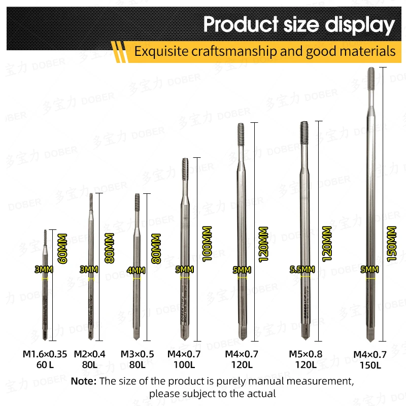 DOBER 100L/80L HSS Thread Tap M1.6 M2 M3 M4 M5 M6 Metric Thread Tap and Die Set Right Hand Mechanical Screw Tap Drill Bit Die