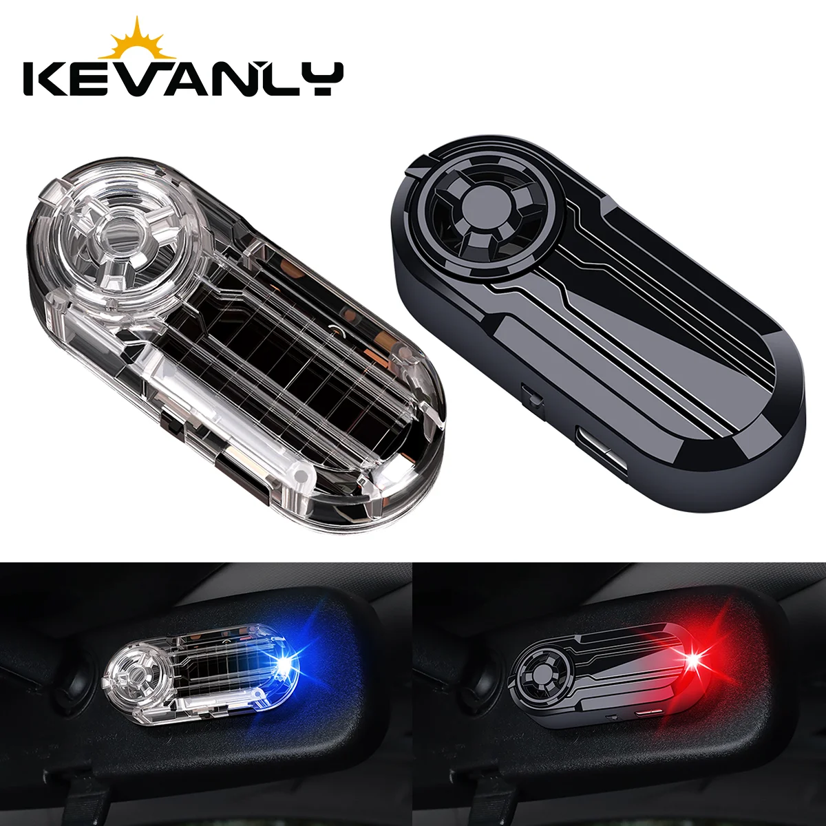 

Car Fake Security Light with Cologne Fragrance Diffuser Solar Powered Simulated Dummy Alarm Anti-Theft Caution Lamp LED Flashing